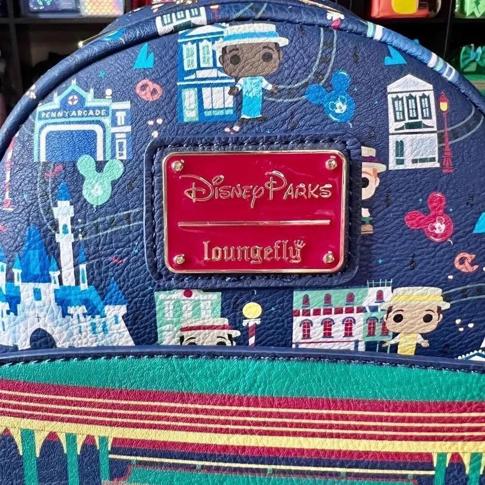 Dapper Dans Loungefly Mini Backpack Main Street NWT AOP 1 of 3 Disney NWT - Picture 2 of 8
